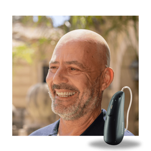 Man wearing Phonak Audeo Sphere hearing aids